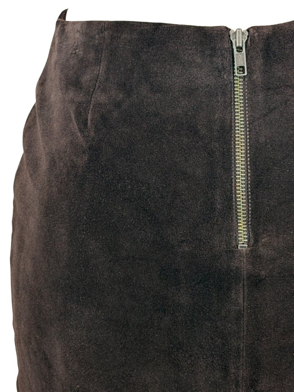 VTG 2003 GAP Blue Label Brown Suede Column Skirt 2| Dark Academia Boho 70s Retro - Picture 7 of 16